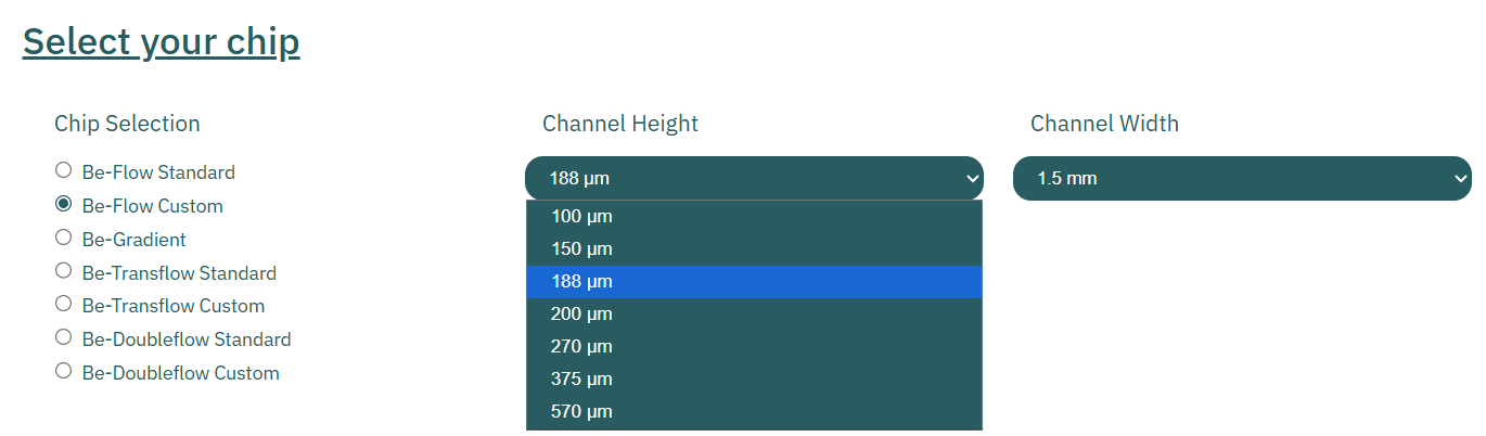 Section of shear stress calculator for chip selection